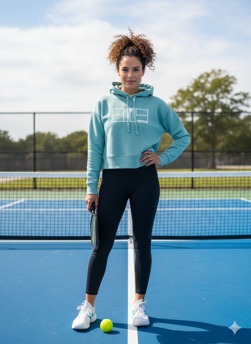Womens Cropped Court Hoodie