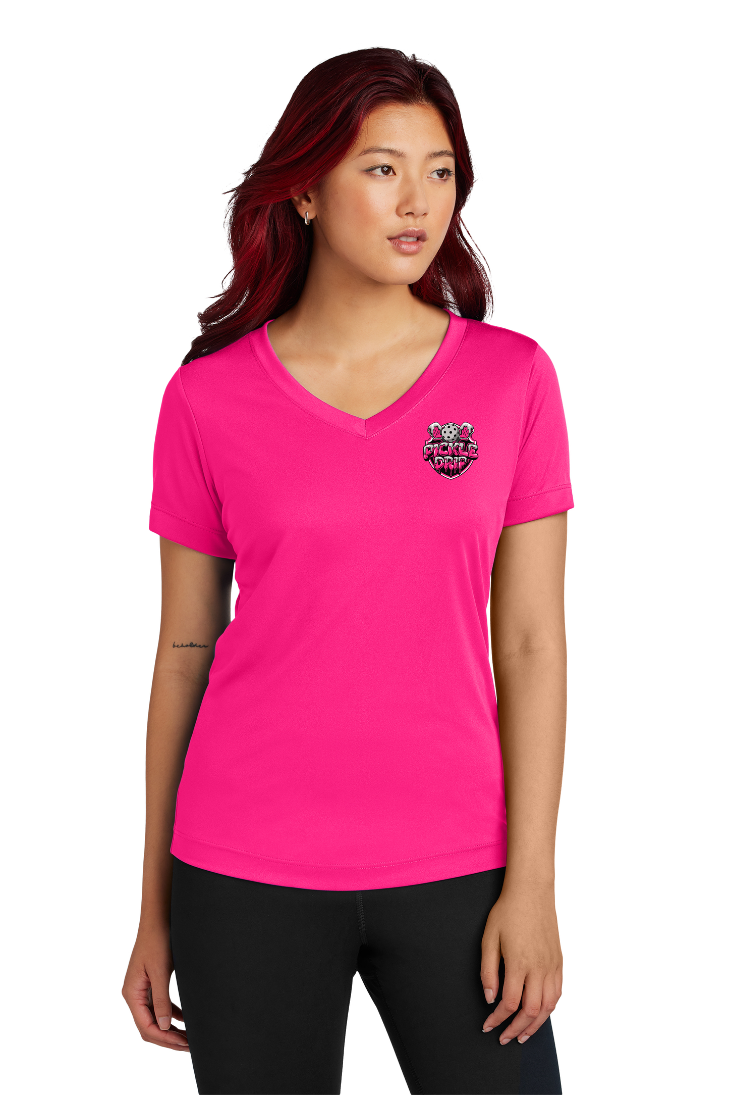 "Pink Ladies" Classic V-Neck Drip Tee